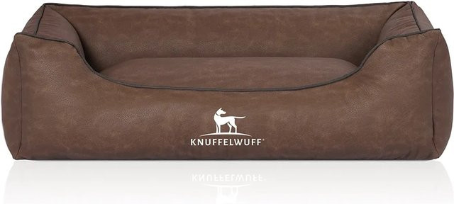 Knuffelwuff Hundebett Scottsdale Sofa aus Kunstleder in Braun mit erhöhtem Rand - Bild 1