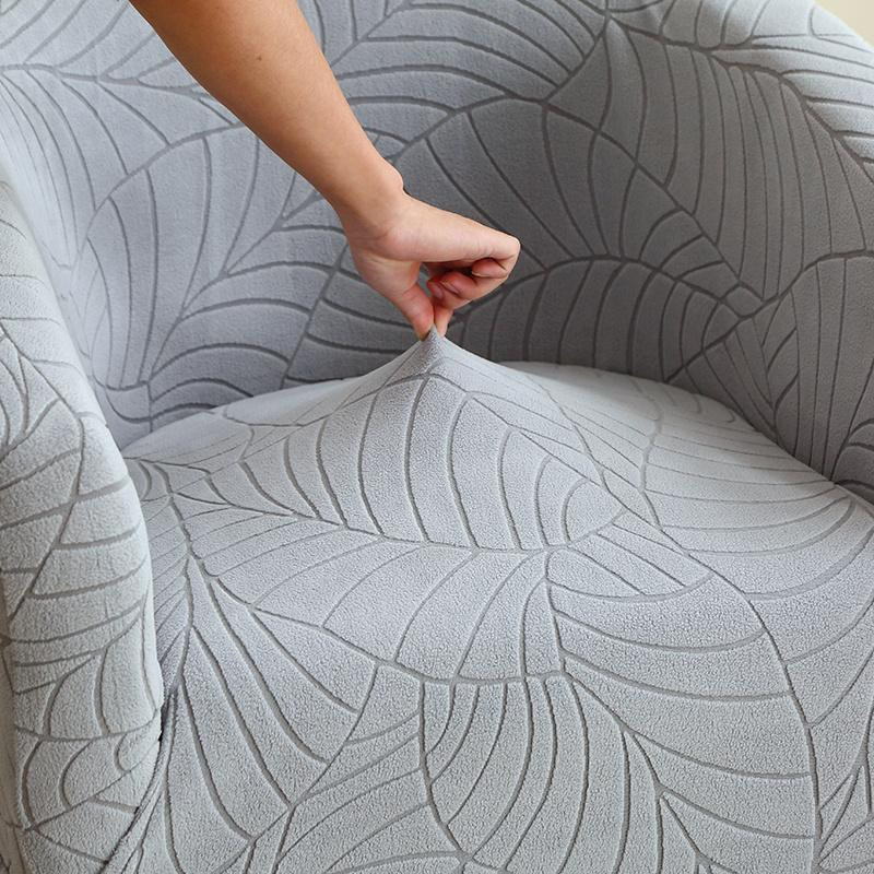 Elastischer Jacquard Sesselbezug mit Blättermuster für Einzelsofas und Clubsesel, 100% Polyester - Bild 1