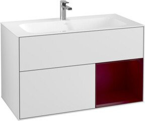 V&B Waschtischunterschrank Finion Wandbeleuchtung in Weiß mit Lackoberfläche B: 99,6 cm, H: 49,8 cm - Bild 1