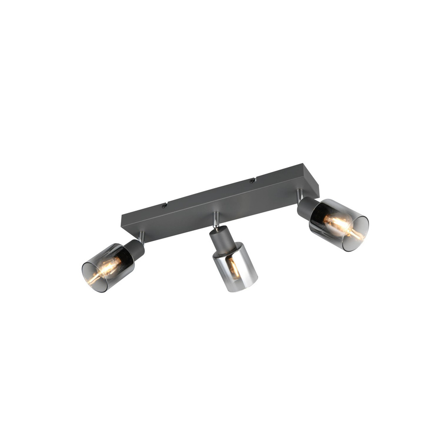 Reality Spot Cadiz 3-flg. Strahler aus Metall und Glas in Anthrazit B: 42,5 cm, H: 17 cm, T: 8,5 cm, E14 - Bild 2