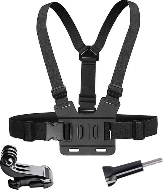 Brustgurt-Halterungsgürtel in Schwarz für GoPro Hero 12 11 10 9 8 7 6, Insta360 R X2 und DJI OSMO Action Zubehör - Bild 1