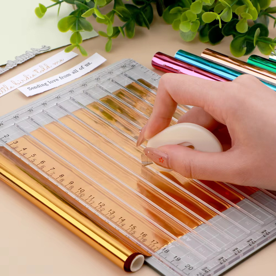 Vielseitiger Schnelltrimmer für Folie und Papier mit Schneideklinge und selbstheilender Matte für DIY-Scrapbooking und Bastelarbeiten - Bild 2