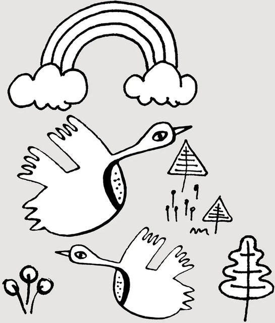 Komar Wandbild Scribble Birdy Paper Poster Multicolor B: 40 cm, H: 50 cm - Bild 1