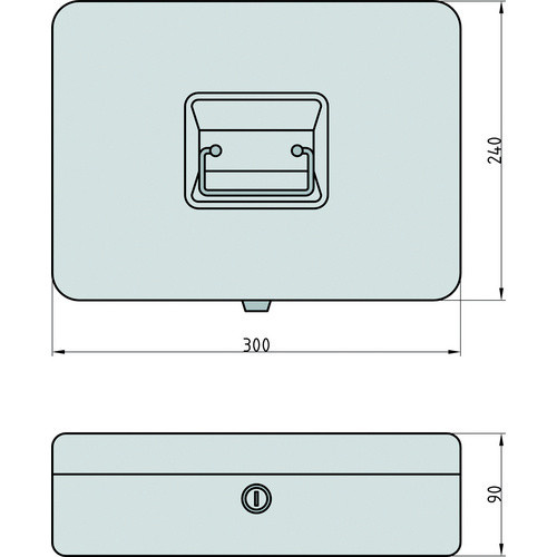 BASI Euro-Geldkassette EGK 100 in Schwarz aus Stahl, B/T/H: 30,0 x 24,0 x 9,0 cm - Bild 2