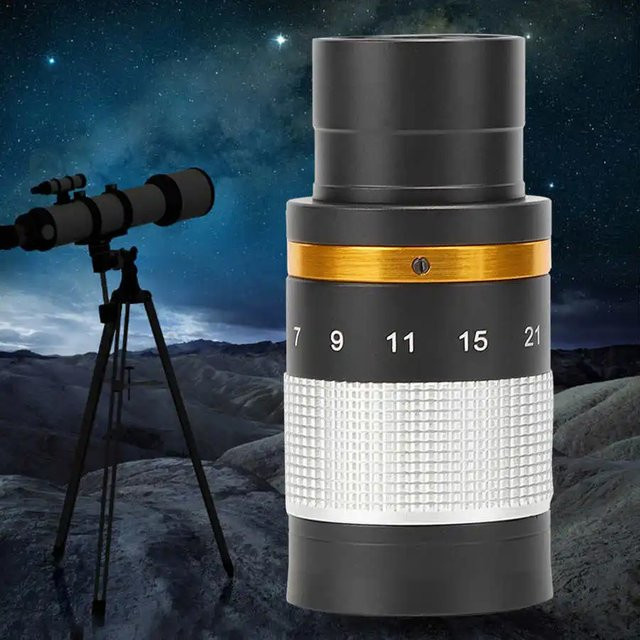 Eisgroub Astronomisches Teleskop-Vergrößerungsokular mit 7–21 mm kontinuierlichem Zoom in Schwarz - Bild 1