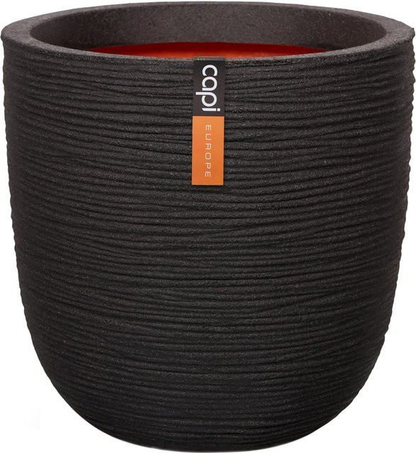CAPI EUROPE Pflanzkübel RIB Kugelförmig Schwarz Breite: 43 cm, Höhe: 41 cm - Bild 1