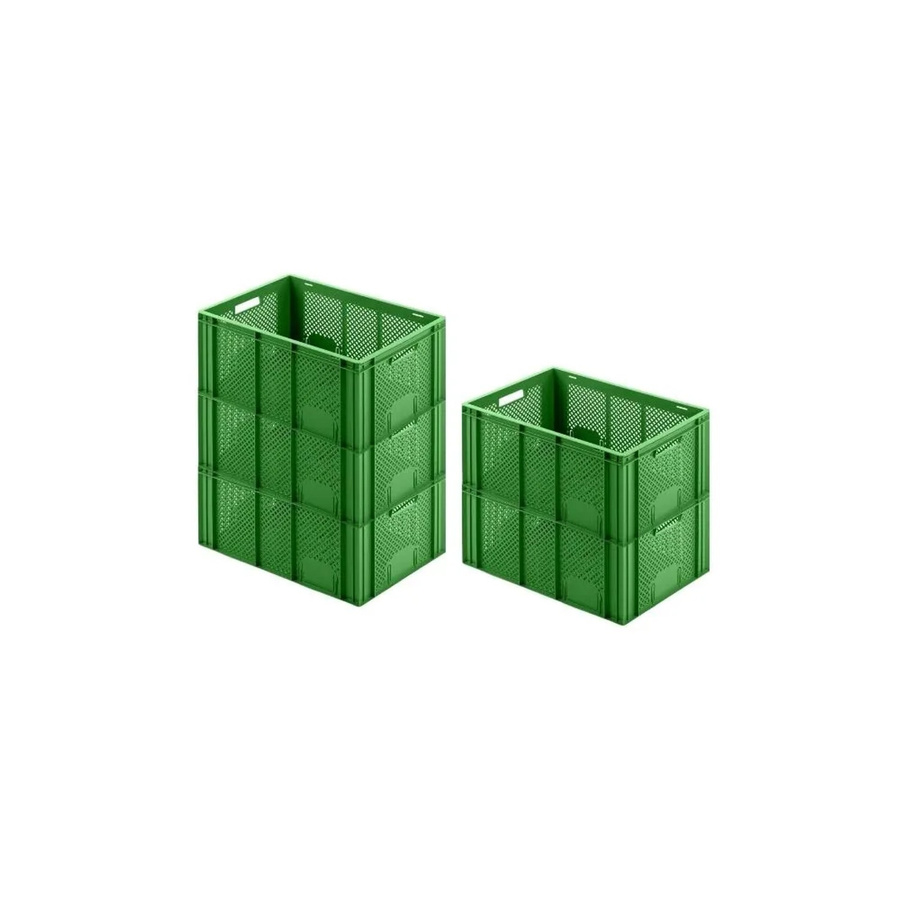 CHEFGASTRO SparSet 5 Eurobehälter Obst- und Gemüsekasten in Grün, H x B x T: 27,4 x 40 x 60 cm, 54 Liter Transportbox - Bild 2