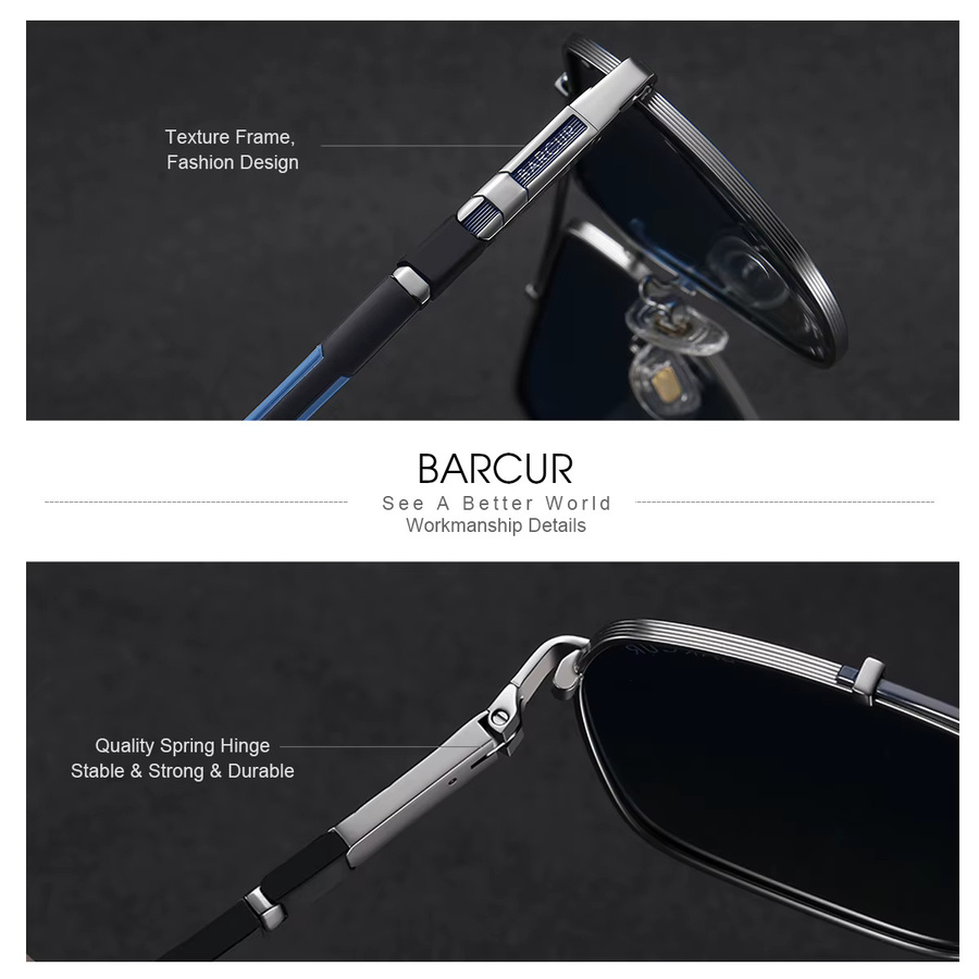 BARCUR Sonnenbrille, Vollrand, Metall - Bild 3