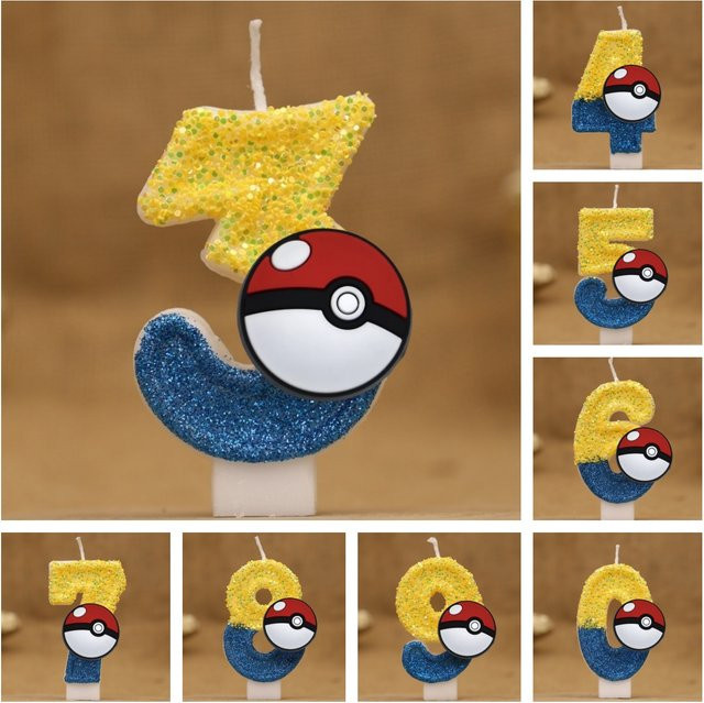 Bandai Pokemon Pikachu Kerzen als Kuchen Dekoration für Kinder Geburtstage und Partys in Mehrfarbig - Bild 1