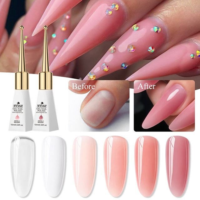 Mtssii Acryl-Verlängerungs-Nagellack, Weiß-Rosa, Glänzend, 10 ml - Bild 1