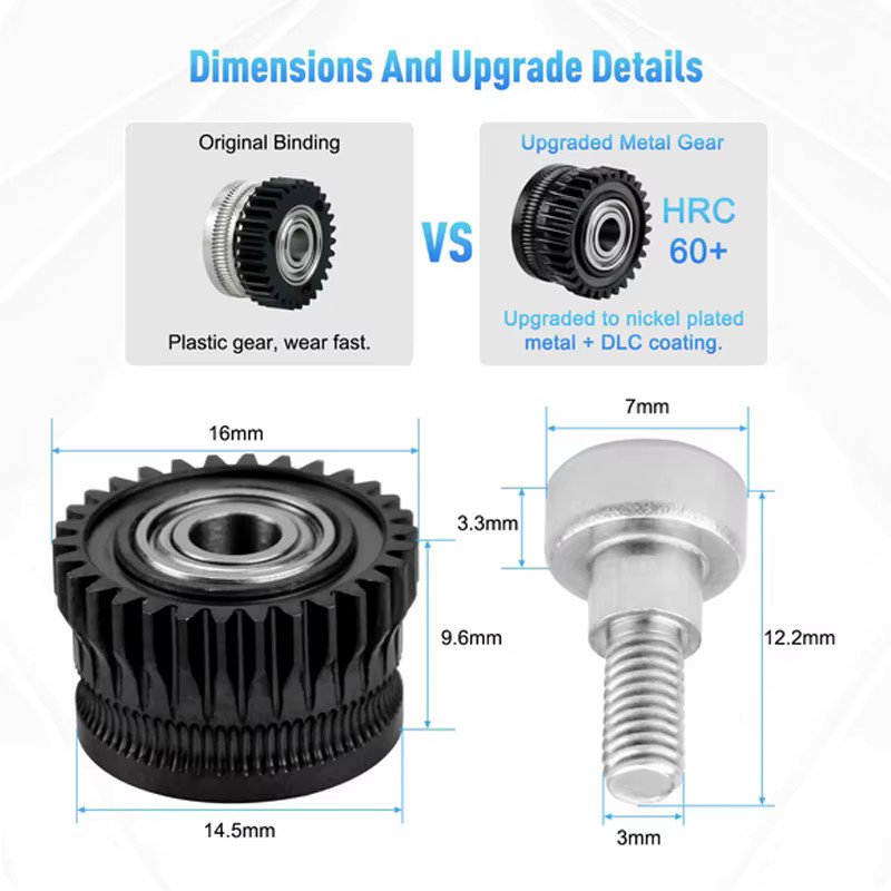 Creality Ganzmetall-Filament-Antriebsräder und Extruder-Getriebe-Kit für K1C und K1 Max 3D-Drucker - Bild 2
