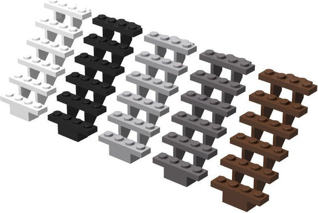 MOC Treppe 30134 Bausteine, Schwarz/Grau/Braun/Weiß, Stadt, Straße - Bild 1
