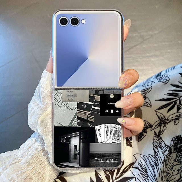 YISHANGOU Transparente Handyhülle aus hartem PC mit romantischem Design für Samsung Galaxy Z Flip 6, Z Flip 5 und Z Flip FE - Bild 1
