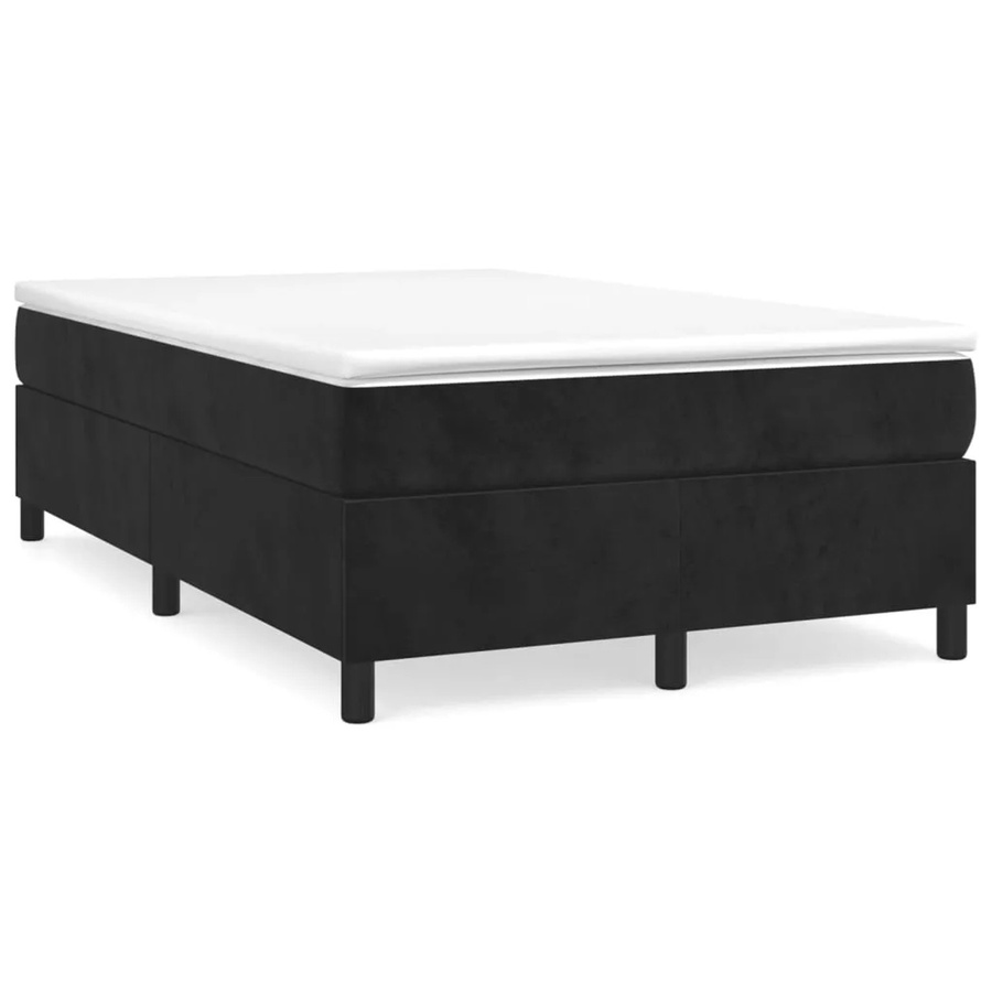 vidaXL Boxspringbett mit Matratze Schwarz Samt B/T/H: 120 x 200 x 35 cm - Bild 2