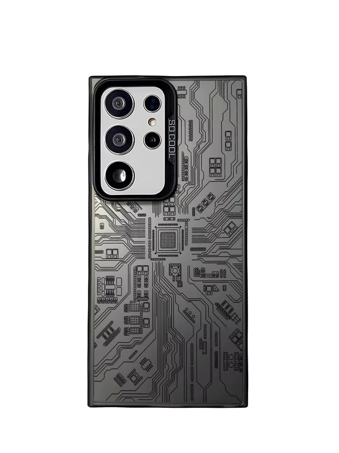 Silberne Handyhülle im Platine-Design für Samsung Galaxy S25 Edge S24 S23 S22 S21 S20 Ultra aus Silikon - Bild 4