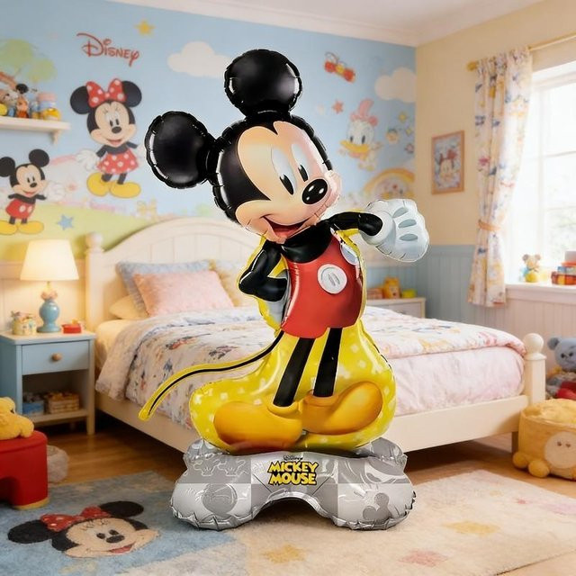 Disney Mickey und Minnie Partydekoration mit aufblasbarer Figur und Fahne in Schwarz - Bild 1