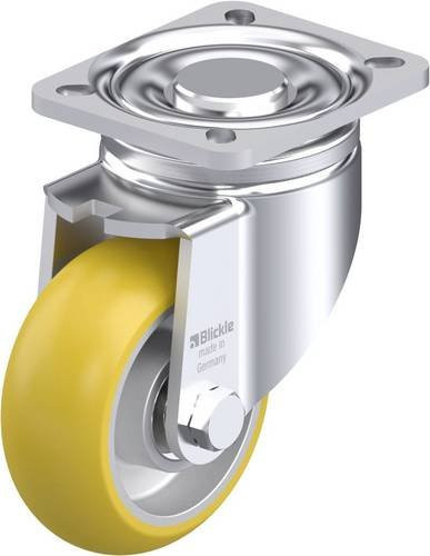 Blickle Stahlblech-Lenkrolle LH-ALTH 101K-1-CO in Silber mit 100 mm Rad-Durchmesser und 420 kg Tragfähigkeit - Bild 1