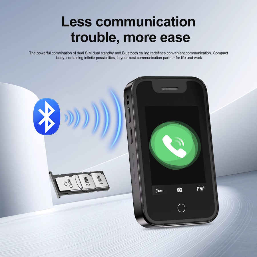 SERVO BM16 PRO Mini-Mobiltelefon in Schwarz mit 2,4 Zoll Touchscreen, Bluetooth, Dual-SIM und Rekorder - Bild 3