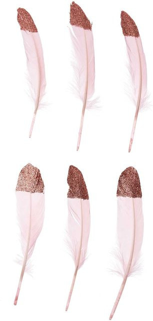 idee. Creativmarkt Gänsefedern in Rosa-Roségold, 6 Stück, Länge: 18 cm - Bild 1