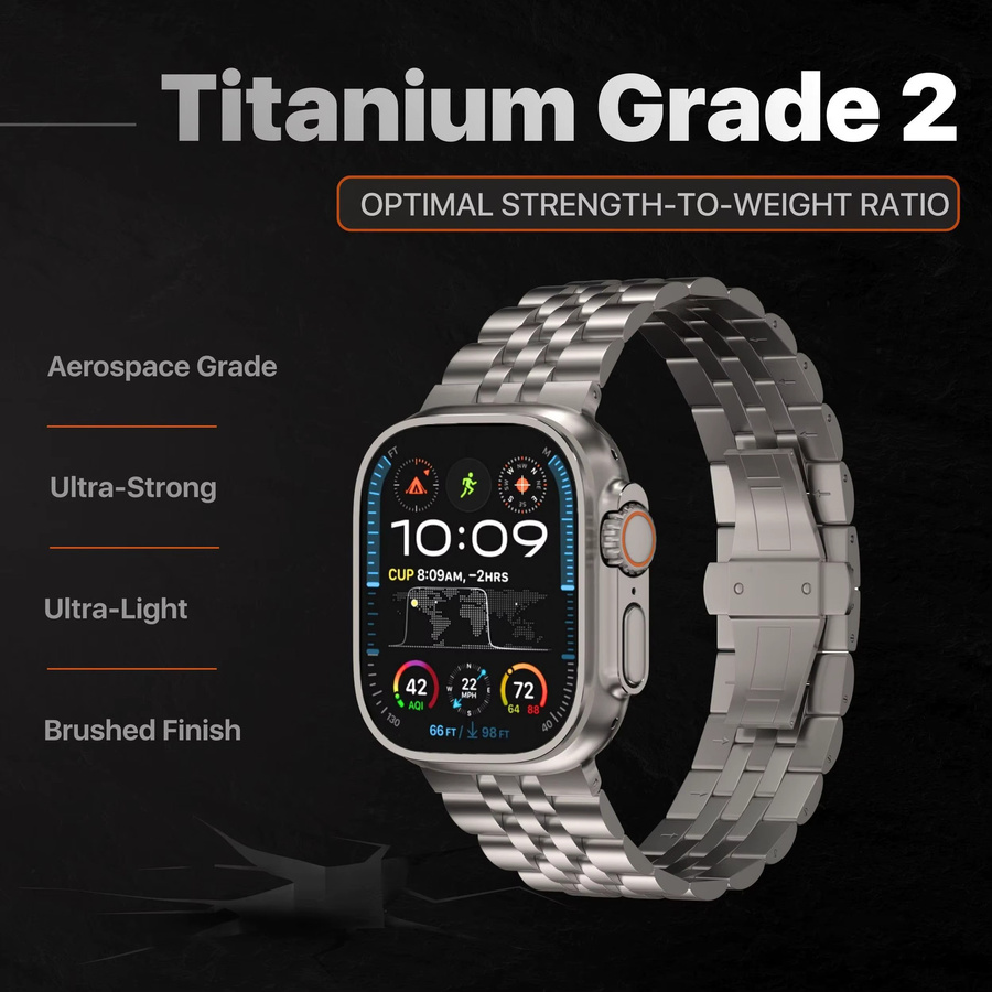 CAOWTAN Uhrenarmband Titan, Silber, Herren - Bild 2