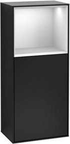 V&B Finion Seitenschrank in Weiß mit LED-Beleuchtung und Glasfachboden, Breite: 41,8 cm, Höhe: 93,6 cm - Bild 1