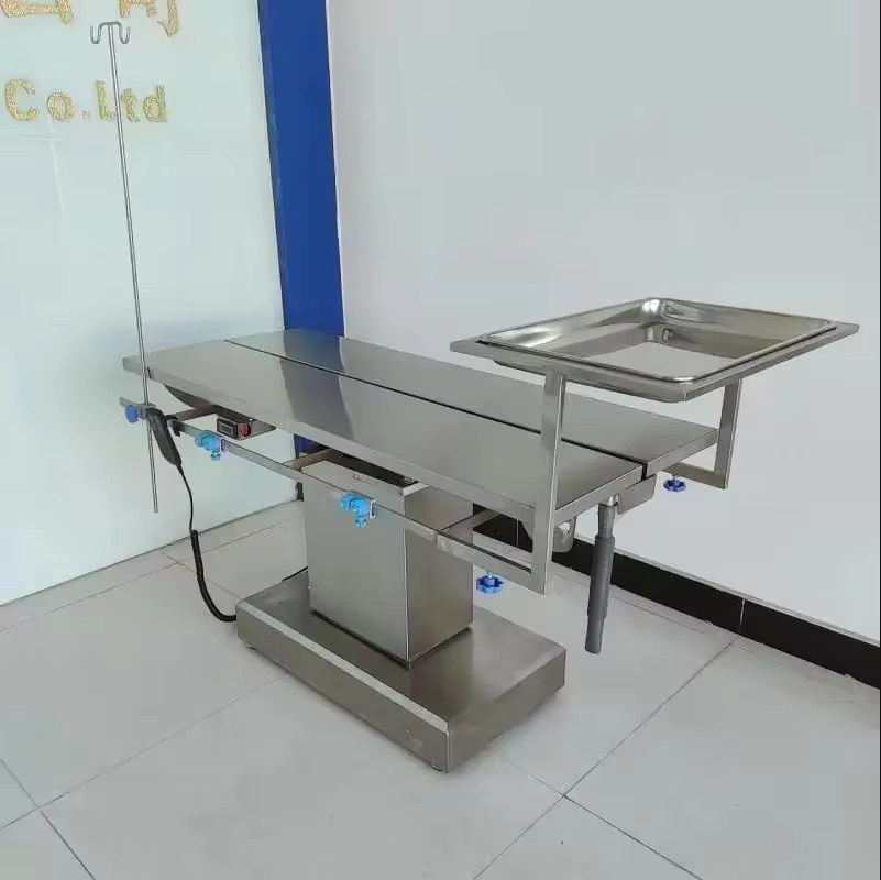 MGYR Elektrisch Höhenverstellbarer V-förmiger OP-Tisch für Tierkliniken, Farbe: Silber, B/T/H: 140 x 65 x 80-110 cm - Bild 2
