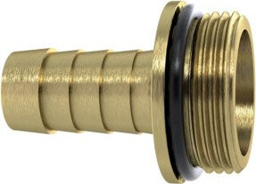 Riegler Schlauchverschraubung G1 1/4x32 aus Messing mit NBR O-Ring und Bund in Gold - Bild 1