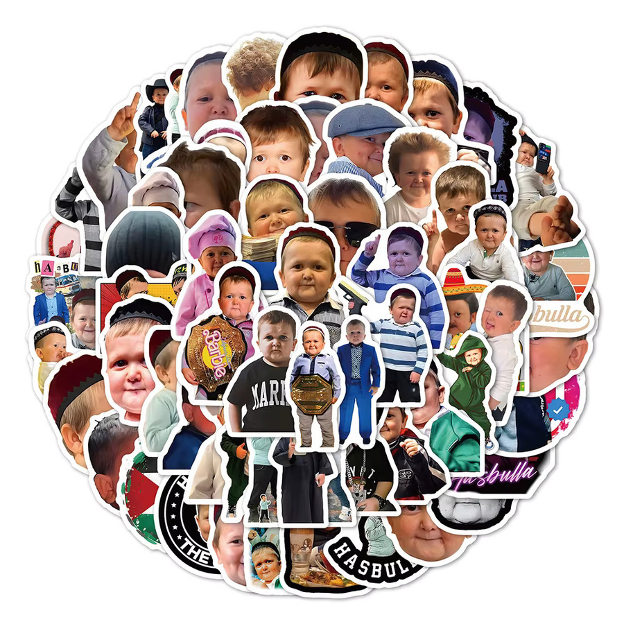 Kpustyle Hasbulla Meme Graffiti Aufkleber Set, wasserdichte Cartoon Aufkleber für Laptop, Motorrad, Telefon und Auto, Mehrfarbig - Bild 2