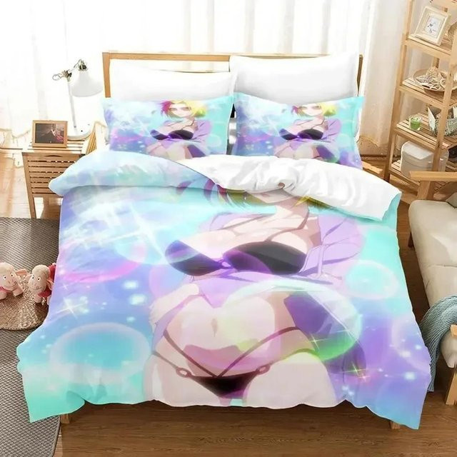 Soushin Shoujo Matoi Bettwäsche-Set mit Kissenbezug, weich, Single, B/H: 135 x 200 cm - Bild 1