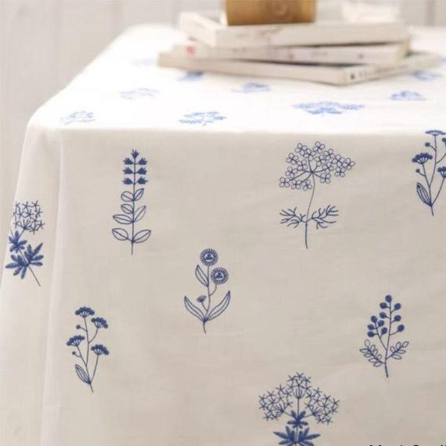 Bestickte Baumwoll-Tischdecke von WW Clothing mit floraler Stickerei in Weiß, Rechteckig, B/T: 140 x 200 cm - Bild 1