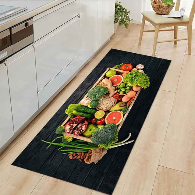 VIKAMA Kristall Samt Teppich mit Streifen-Design, rutschfest und saugfähig, Farbe: Multicolour, B/T: 60 x 40 cm - Bild 1