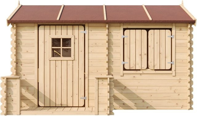 Timbela Kinderspielhaus aus Holz M503 mit Boden, Fensterläden und Tür, 2,63 m² - Bild 1