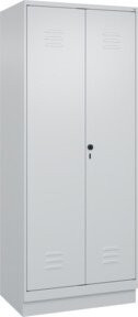C+P Wäsche-Spind Classic PLUS mit Sockel, 2 Abteile, Grau, H x B x T: 195 x 80 x 50 cm - Bild 1