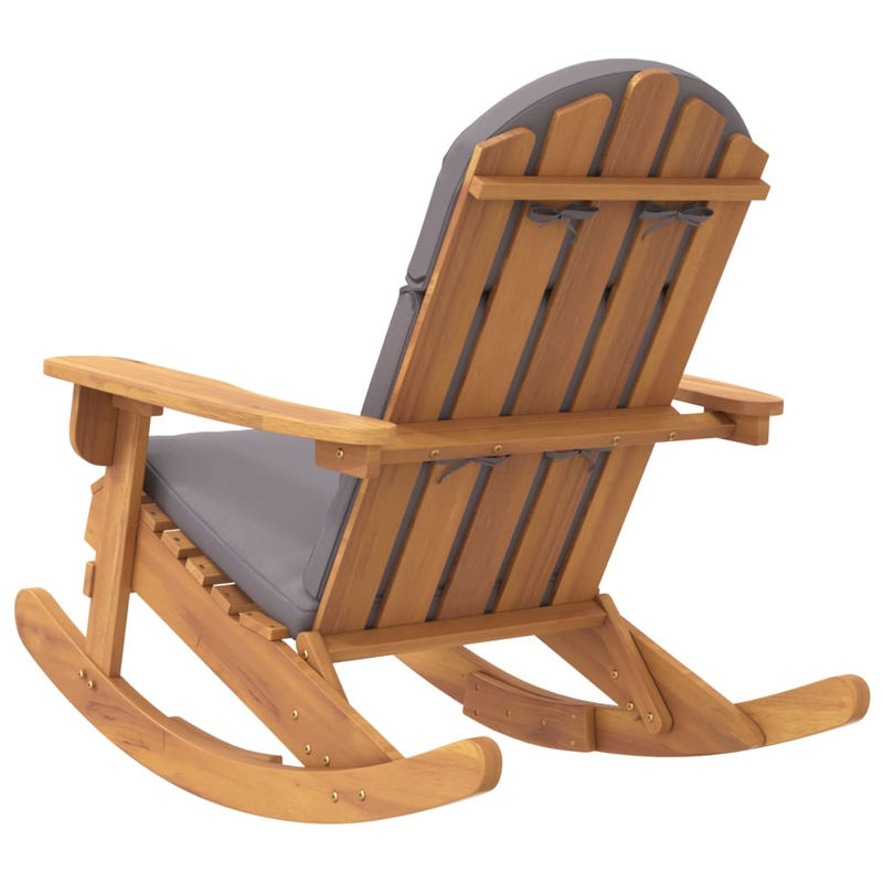 Vidaxl Adirondack Schaukelstuhl aus massivem Akazienholz mit Kissen in Braun - Bild 2