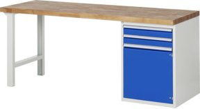 Rau Werkbank 7503A1 mit 2 Schubladen und 1 Tür, Mehrfarbig, B: 200 cm, T: 70 cm, H: 89 cm - Bild 1