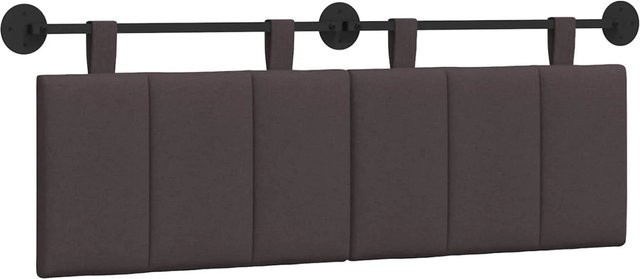 vidaXL Hängendes Kopfteil aus Stoff in Braun und Grau mit Streifenmuster, Breite: 130 cm, Höhe: 55 cm, Tiefe: 5 cm - Bild 1