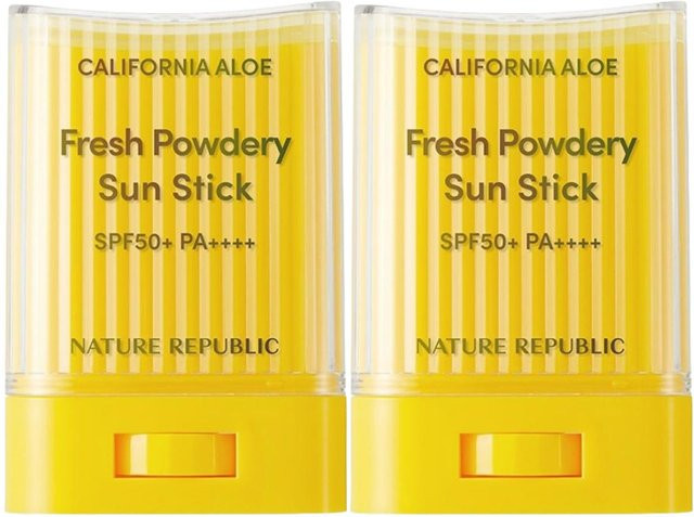 Nature Republic California Aloe Fresh Puder-Sonnenstick SPF 50+, 2x 24g - Bild 1