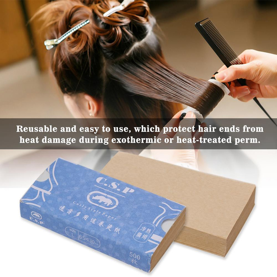 Salon Haar Dauerwelle Papier, 500 Teile/Paket, Gelb - Bild 2