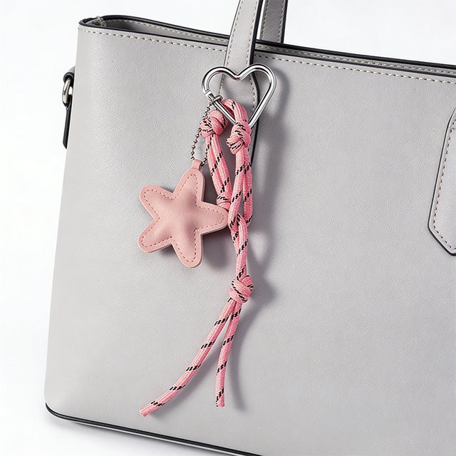 Yogodlns Taschenanhänger, Herzförmiger Charm, pink, Telefonkette - Bild 1
