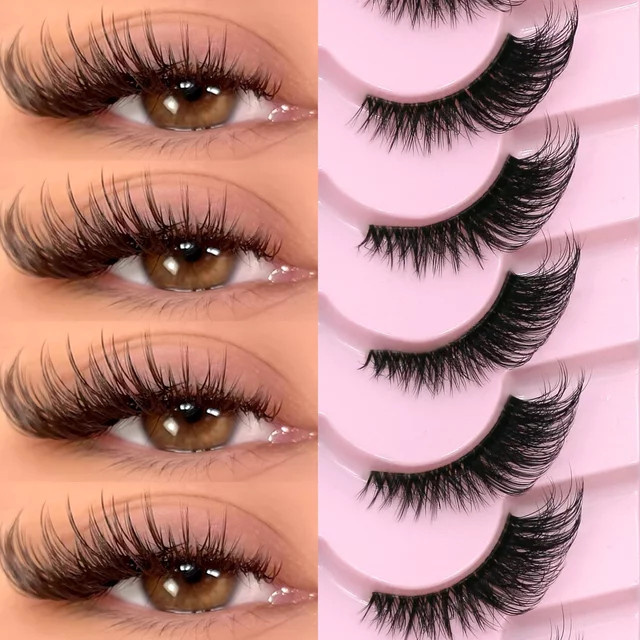 Veltrinay Künstliche Wimpern, Halbe Wimpern, Klares Band, Unisex - Bild 1