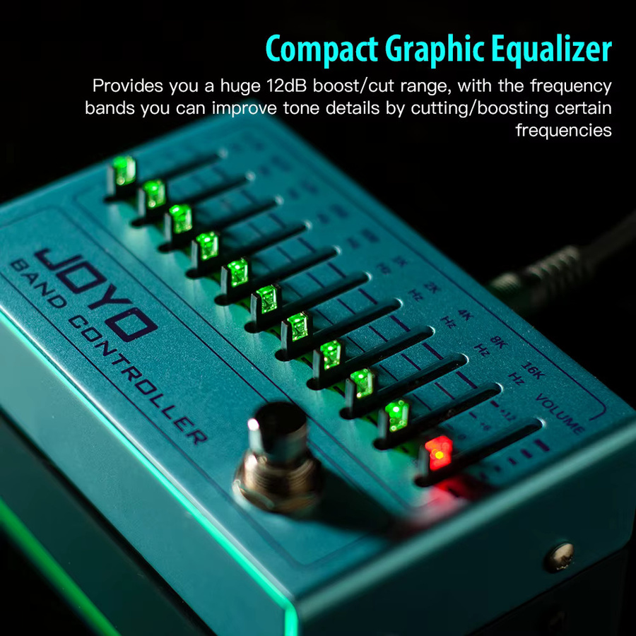 JOYO R-12 Band Controller 10-Band Equalizer Effektpedal für E-Gitarre und Bass (31,25 Hz-16 kHz) - Bild 5