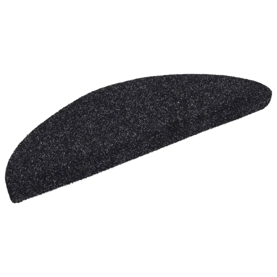 vidaXL Selbstklebende Treppenmatten, 5 Stück, Schwarz, B/H/T: 56 x 17 x 3 cm, rutschfest und geräuschdämmend - Bild 2