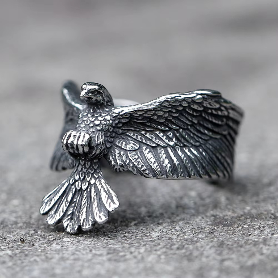 Ring Edelstahl, Vintage, Wikinger, Herren, Silber - Bild 2