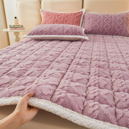 Super Six Matratzenauflage aus Korallenfleece in Pink für Doppelbetten inklusive 2 Kissenbezügen (48 x 74 cm)