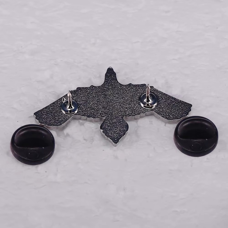 Anstecknadeln Wikinger-Emaille, Odin-Rabe & Vegvisir-Kompass, Unisex - Bild 2