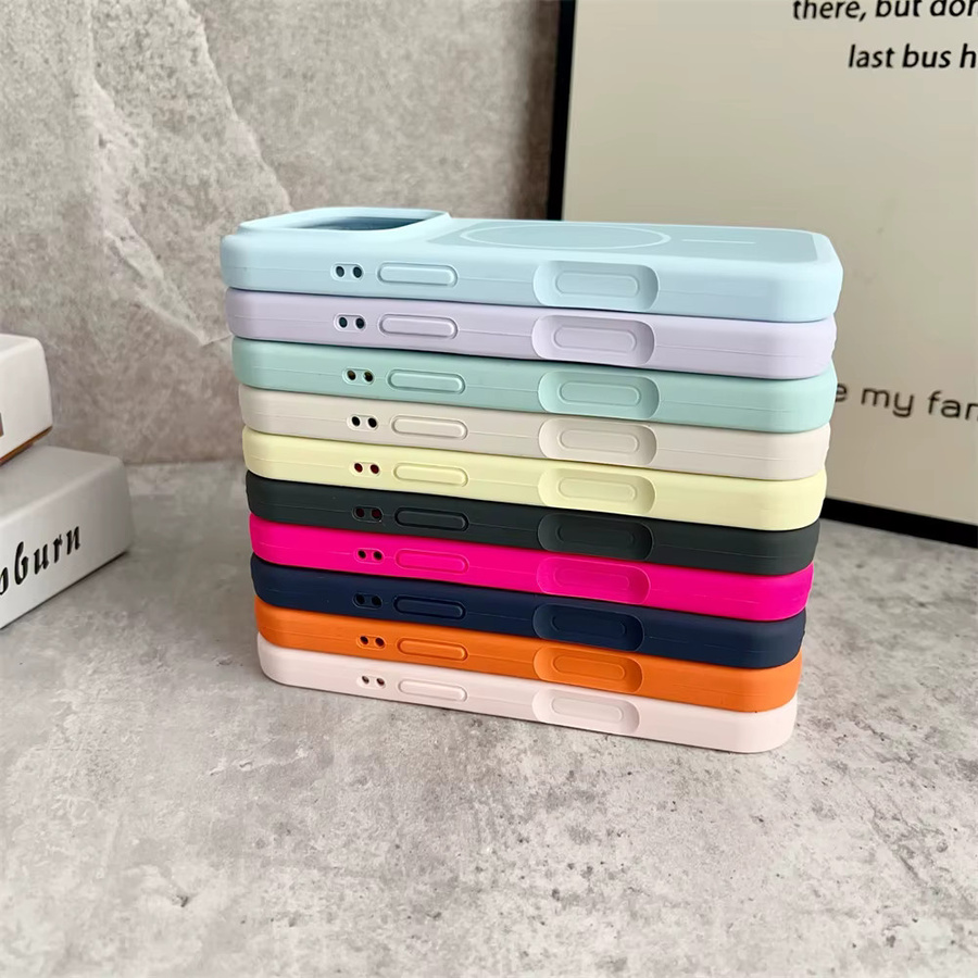 Xeber MagSafe Matte Flüssigsilikon Hülle für iPhone 17, 16, 15, 14, 13 Pro Max in Schwarz - Bild 1