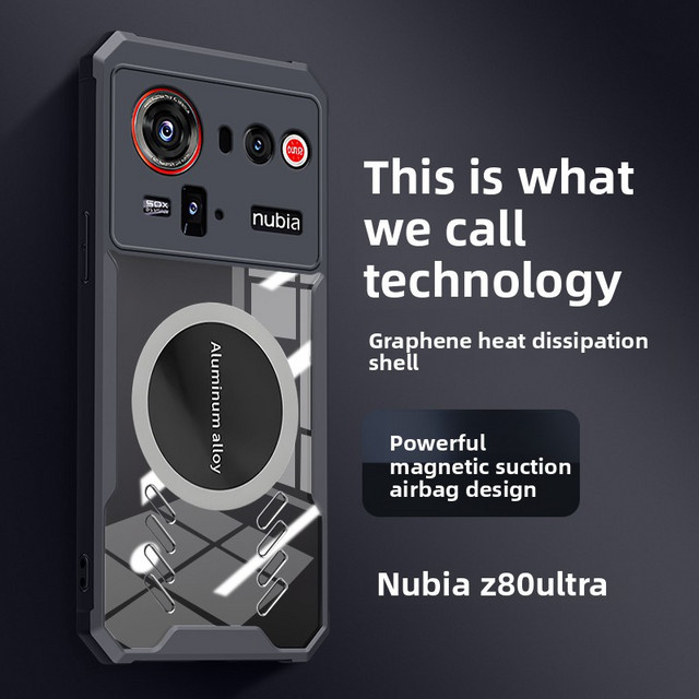 Magnetische Stoßfeste Schutzhülle für ZTE Nubia Z80, Z70 und Z60 Ultra in Blau mit Wärmeableitung und Kameraschutz - Bild 1