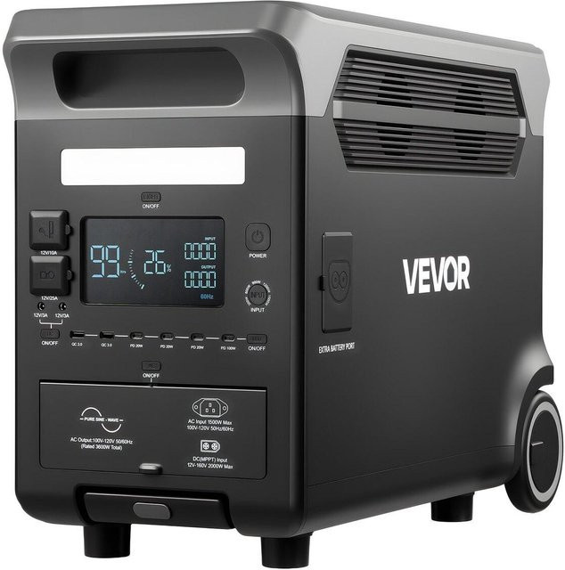 Buying Solutions MB Tragbare Powerstation Solar-Generator mit 3600W, 3840Wh und LiFePO4 Akku in Schwarz und Grau - Bild 1