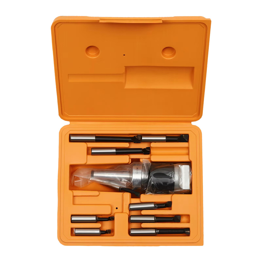 Bymaocar 9-teiliges Bohrkopf-Set MT2-F1 Präzisions-Bohrstangen-Kit für Drehmaschinen und Fräsmaschinen in Silber und Orange, 10-125mm - Bild 6