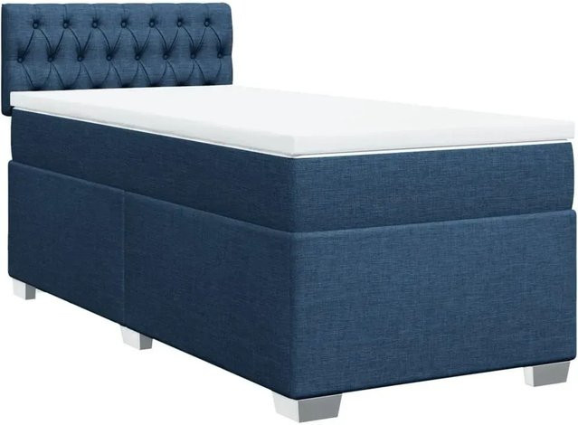 vidaXL Boxspringbett mit Matratze Hybrid-Design in Blau, B/T/H: 90 x 190 x 100,5 cm - Bild 1